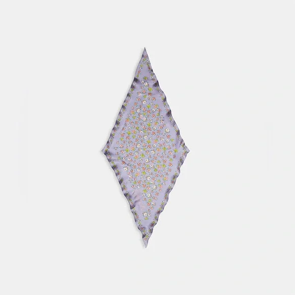 Silk Scarf MIST Essential Tea Rose Diamond COACH Scarf - Picture 3 of 6